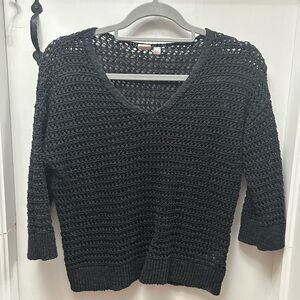GAP Black V-Neck Knit Sweater